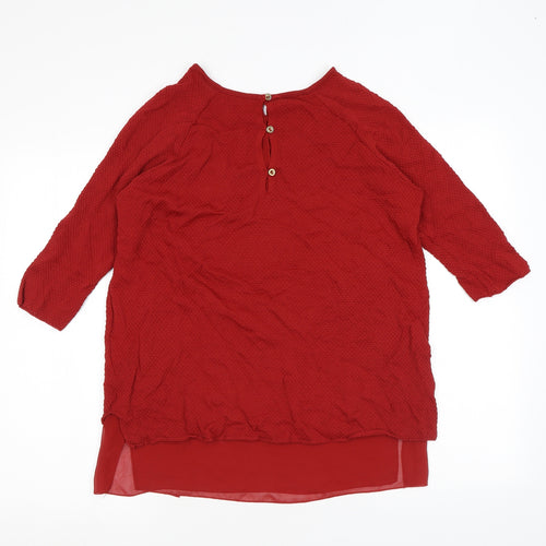 Zara Womens Red Round Neck Acrylic Pullover Jumper Size L