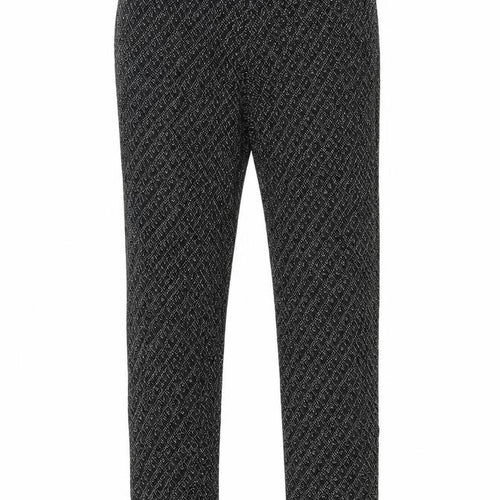 H&M Womens Black Geometric Viscose Trousers Size S L27 in Regular