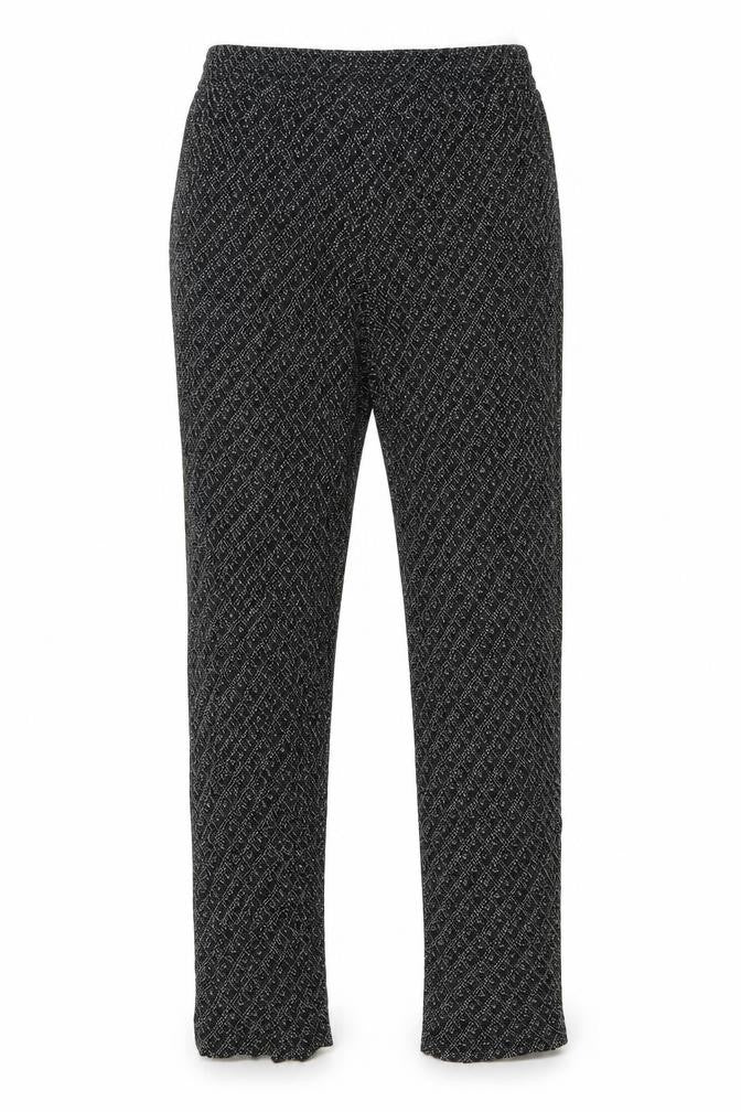 H&M Womens Black Geometric Viscose Trousers Size S L27 in Regular