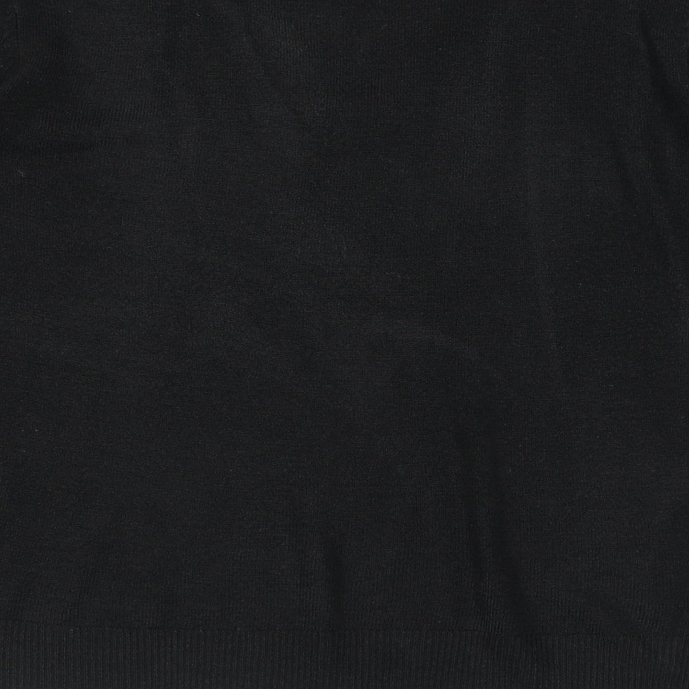 Marks and Spencer Womens Black V-Neck Acrylic Pullover Jumper Size 12