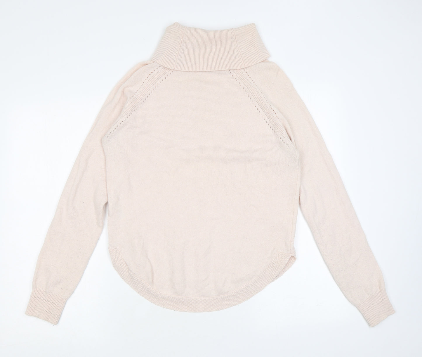 White Stuff Womens Pink Roll Neck Nylon Pullover Jumper Size 12