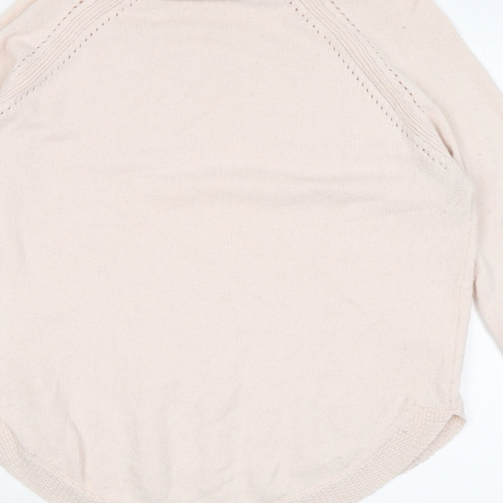White Stuff Womens Pink Roll Neck Nylon Pullover Jumper Size 12