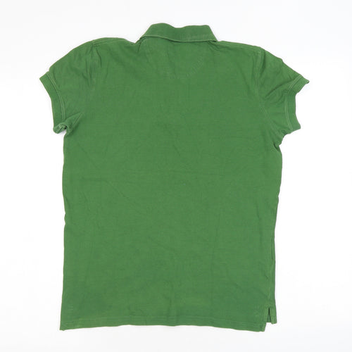 Nigel Hall Mens Green Polyester Polo Size S Collared Button