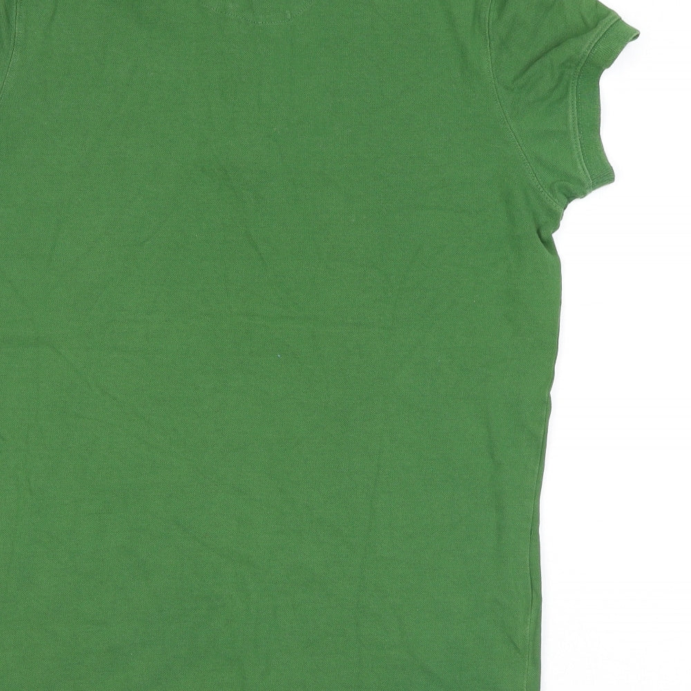 Nigel Hall Mens Green Polyester Polo Size S Collared Button