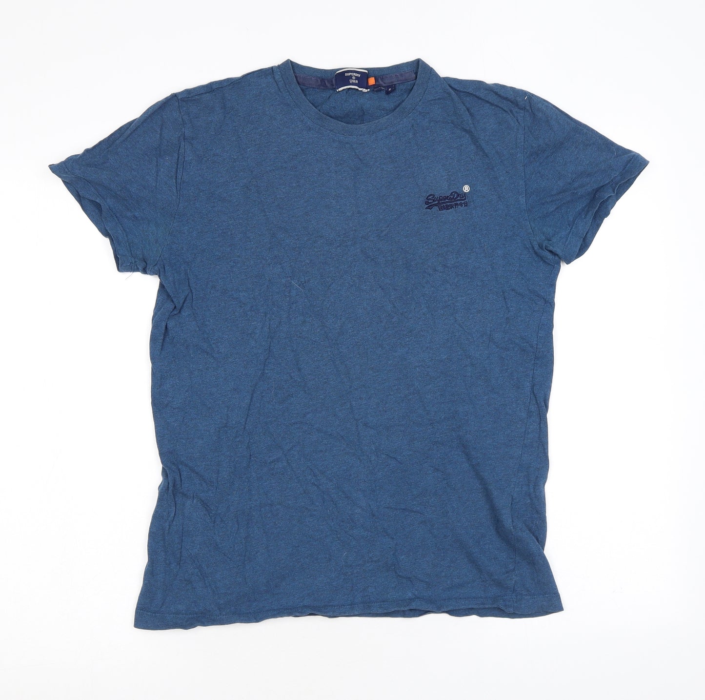 Superdrug Mens Blue Cotton T-Shirt Size S Round Neck