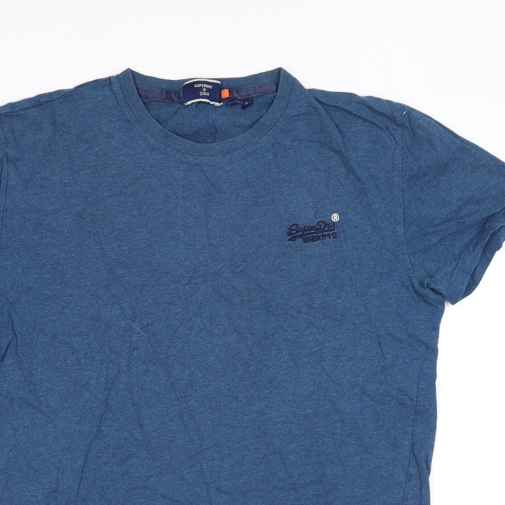 Superdrug Mens Blue Cotton T-Shirt Size S Round Neck