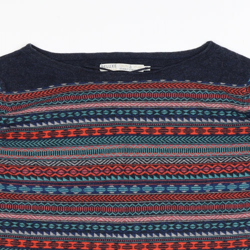 Seasalt Womens Multicoloured Round Neck Fair Isle Viscose Pullover Jumper Size 14