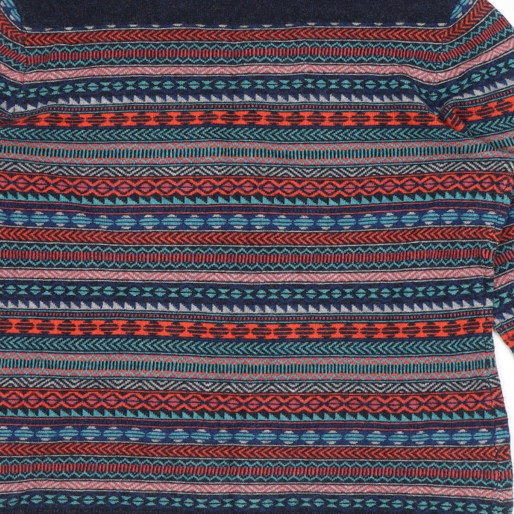 Seasalt Womens Multicoloured Round Neck Fair Isle Viscose Pullover Jumper Size 14