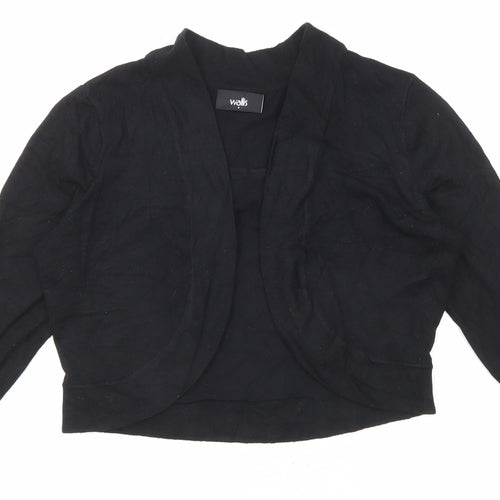 Wallis Womens Black Round Neck Viscose Cardigan Jumper Size S