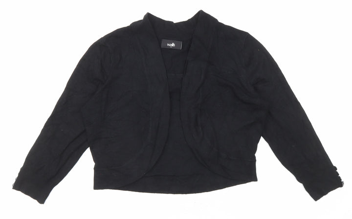 Wallis Womens Black Round Neck Viscose Cardigan Jumper Size S