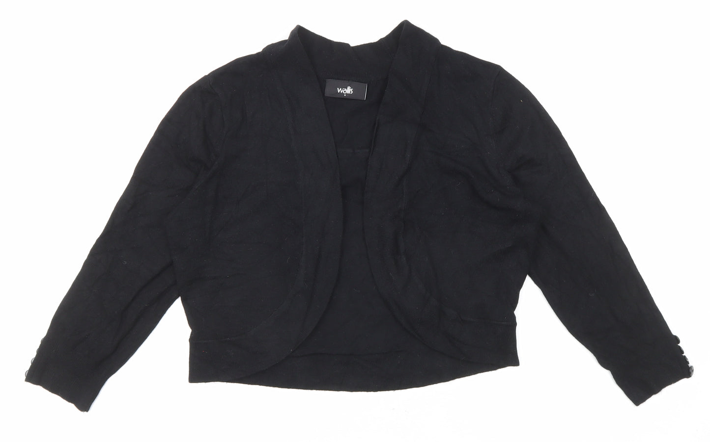 Wallis Womens Black Round Neck Viscose Cardigan Jumper Size S
