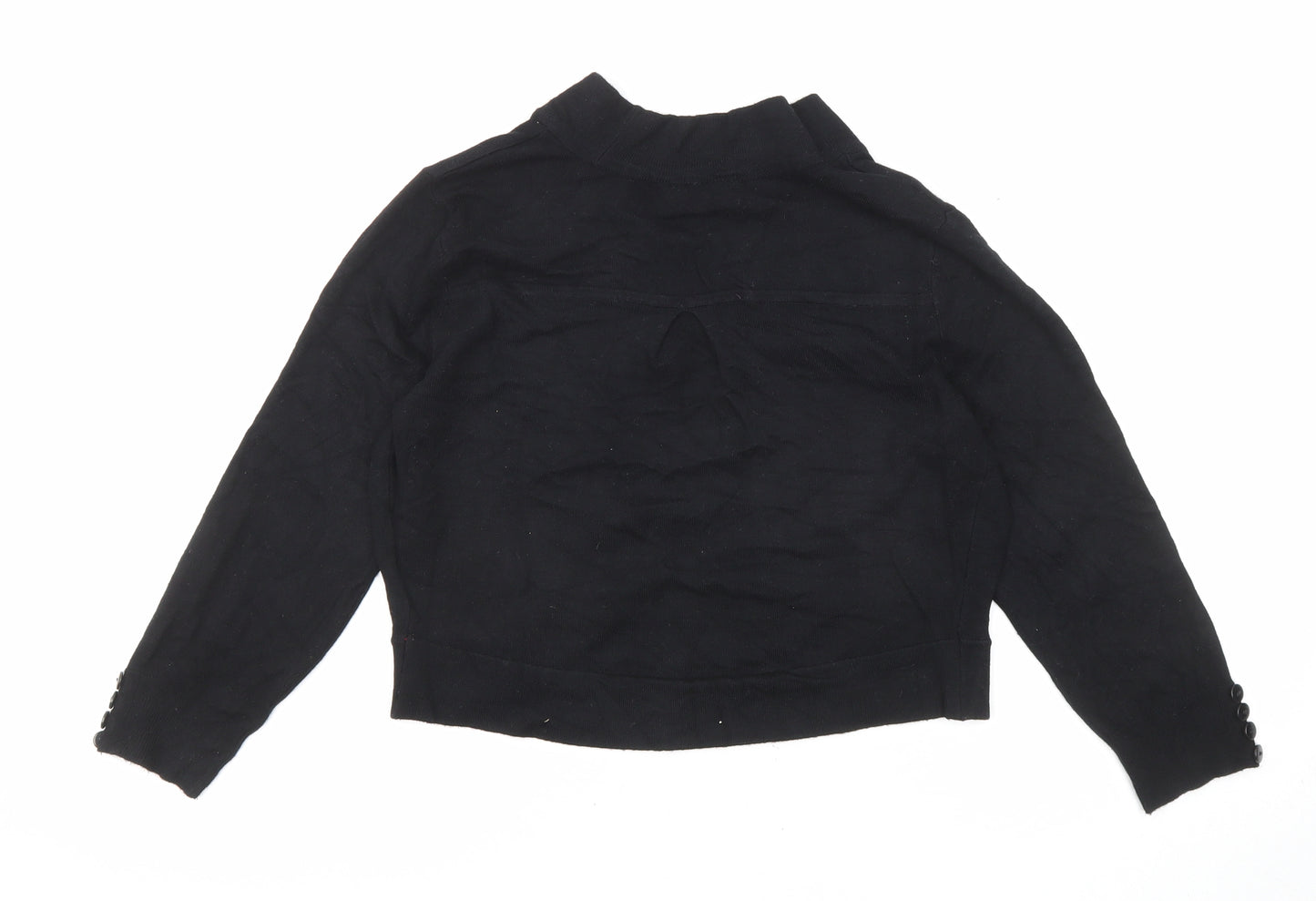 Wallis Womens Black Round Neck Viscose Cardigan Jumper Size S