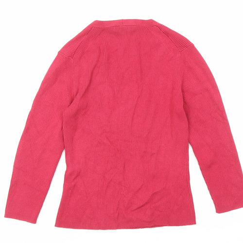 Precis Womens Pink Scoop Neck Viscose Pullover Jumper Size S