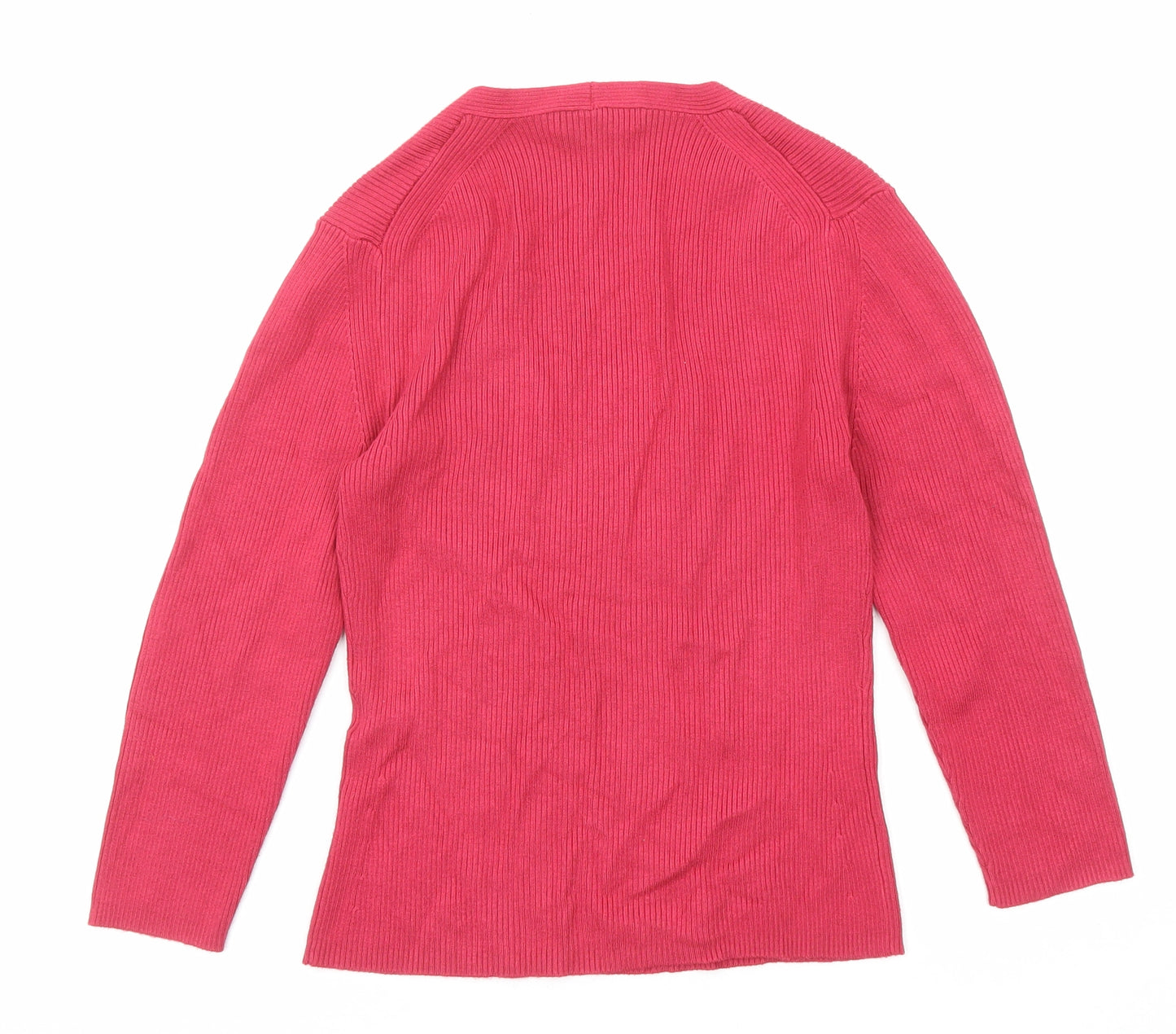 Precis Womens Pink Scoop Neck Viscose Pullover Jumper Size S