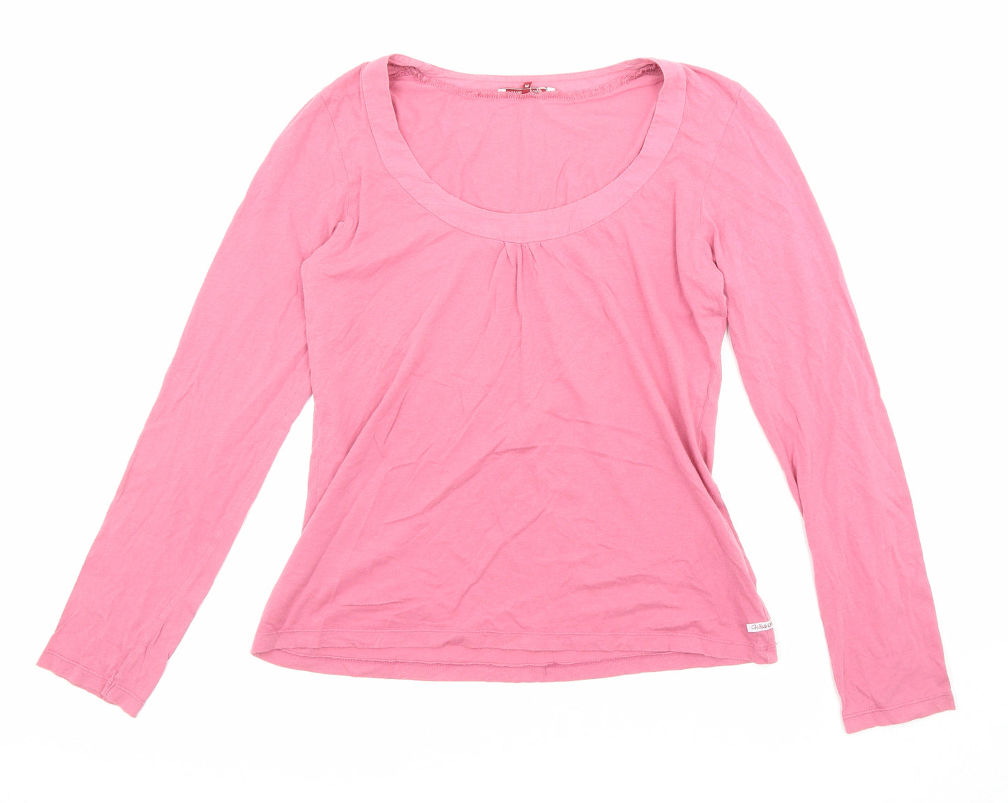 White Stuff Womens Pink Cotton Jersey T-Shirt Size 10 Scoop Neck