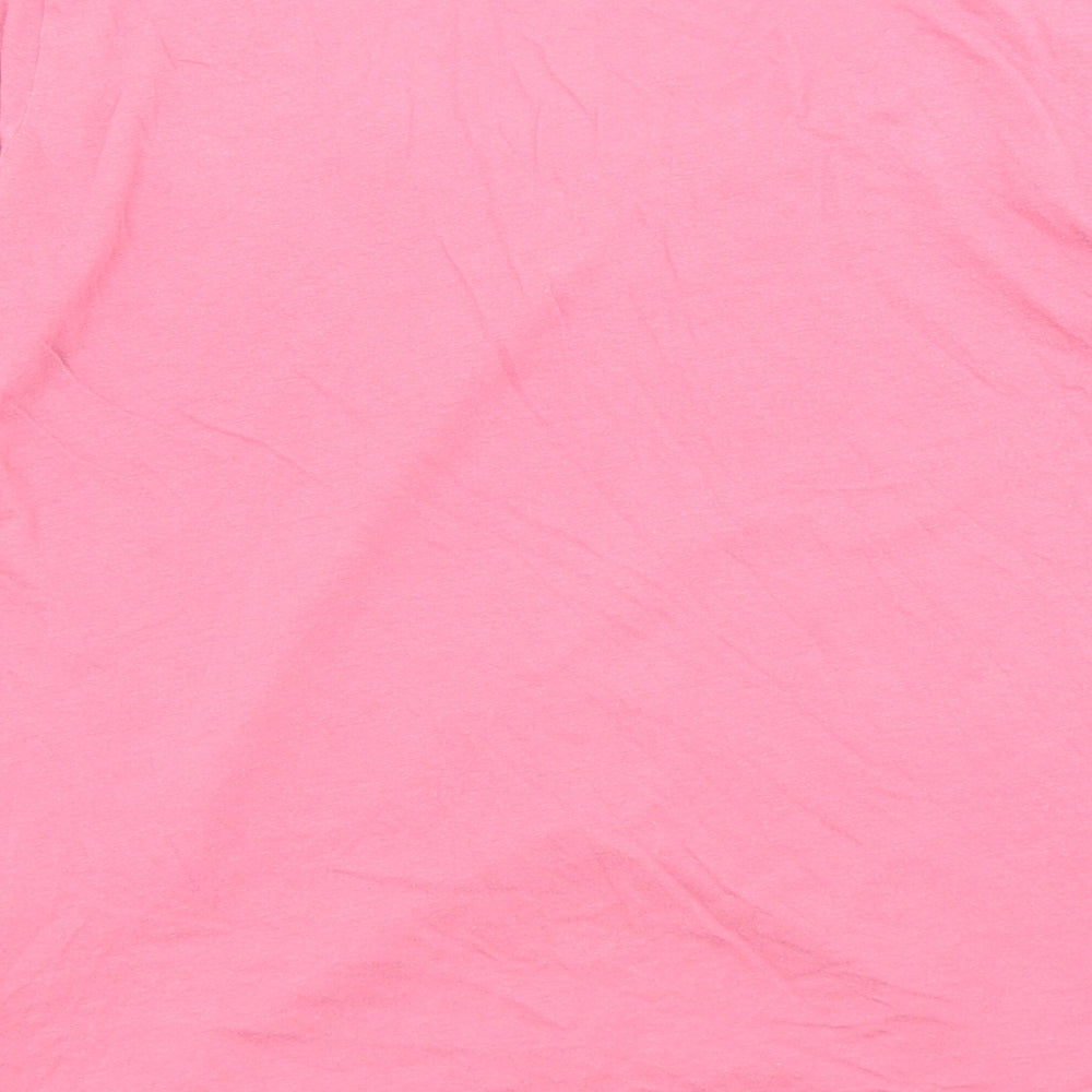 White Stuff Womens Pink Cotton Jersey T-Shirt Size 10 Scoop Neck