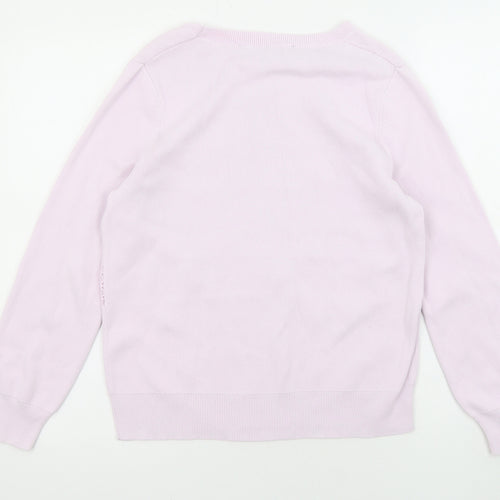 French Connection Womens Purple Boat Neck Cotton Pullover Jumper Size XS