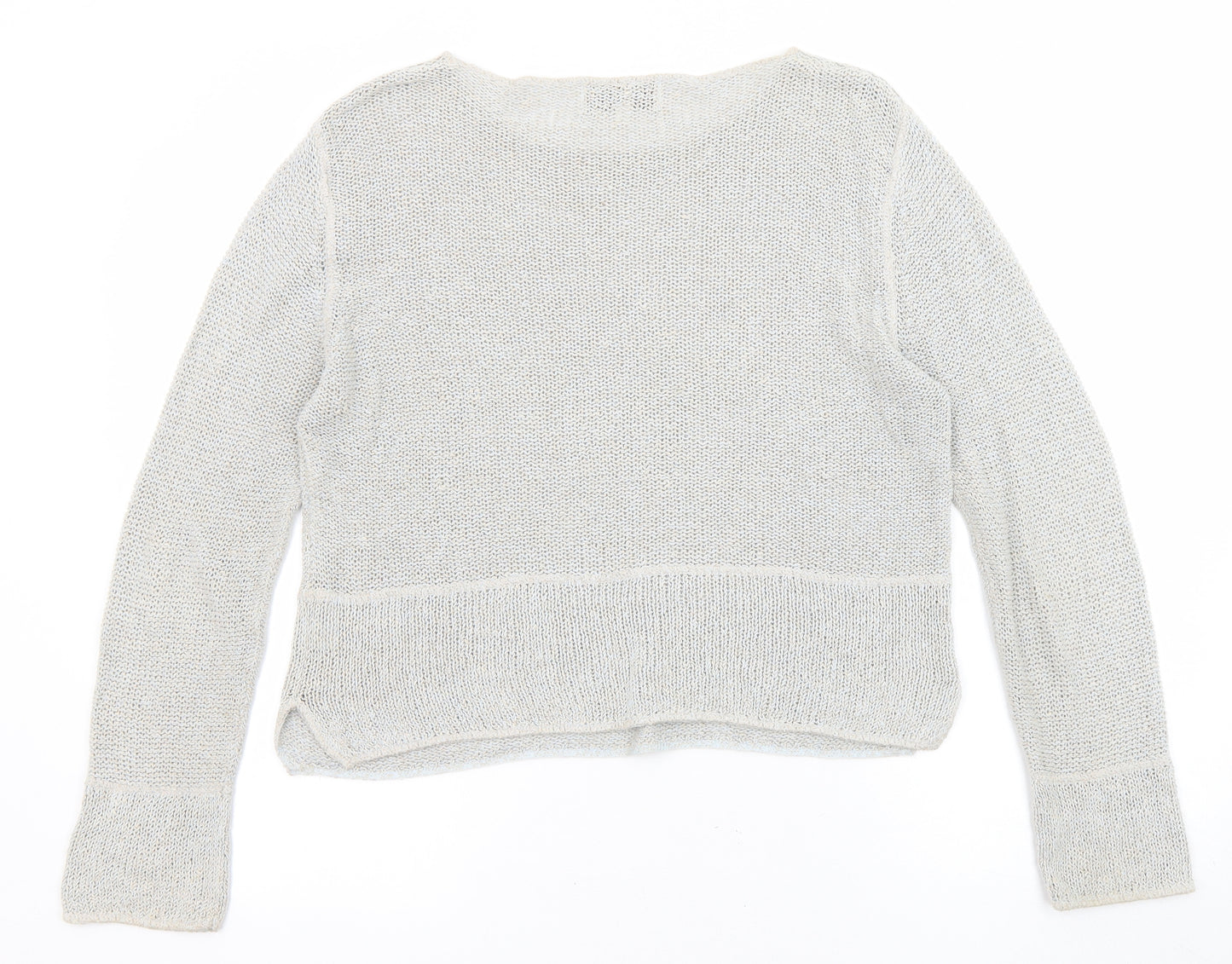 Phase Eight Womens Grey Boat Neck Linen Pullover Jumper Size L