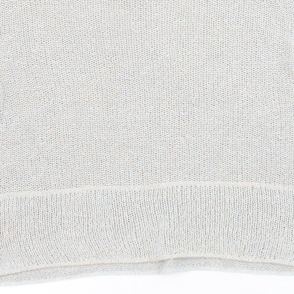 Phase Eight Womens Grey Boat Neck Linen Pullover Jumper Size L