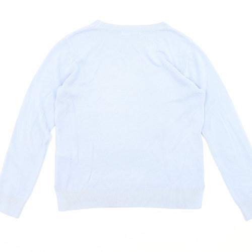 Marks and Spencer Womens Blue Round Neck Acrylic Pullover Jumper Size 10