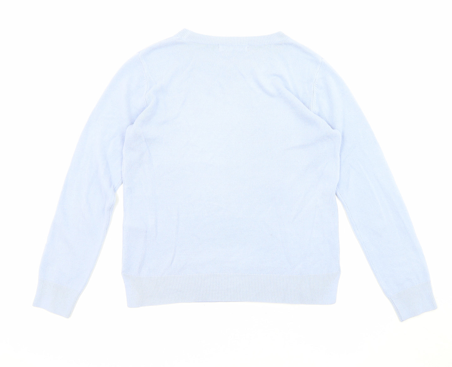 Marks and Spencer Womens Blue Round Neck Acrylic Pullover Jumper Size 10
