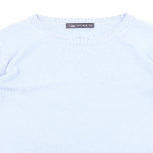 Marks and Spencer Womens Blue Round Neck Acrylic Pullover Jumper Size 10