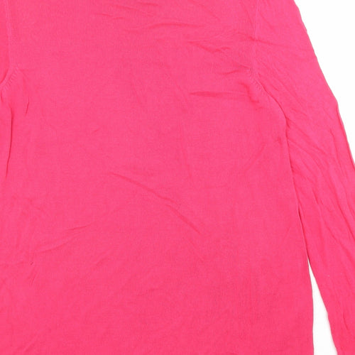 Marks and Spencer Womens Pink Boat Neck Viscose Pullover Jumper Size 16