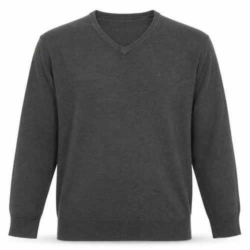 Marks and Spencer Mens Grey V-Neck Acrylic Pullover Jumper Size S Long Sleeve