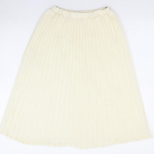 C&A Womens Ivory Acrylic A-Line Skirt Size 12 - Ruffle detail