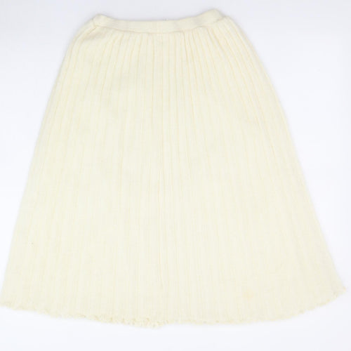C&A Womens Ivory Acrylic A-Line Skirt Size 12 - Ruffle detail