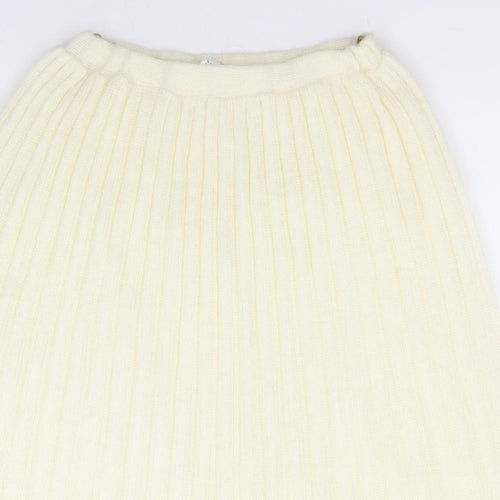 C&A Womens Ivory Acrylic A-Line Skirt Size 12 - Ruffle detail