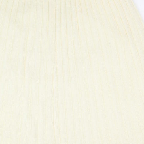 C&A Womens Ivory Acrylic A-Line Skirt Size 12 - Ruffle detail