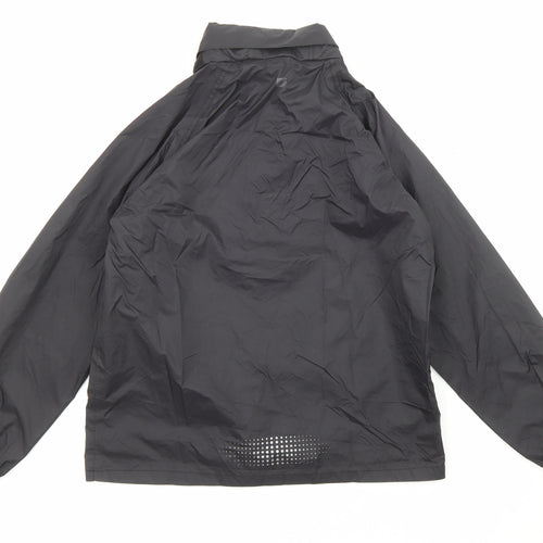 Mountain Warehouse Boys Black Rain Coat Coat Size 10-11 Years Zip - Pockets