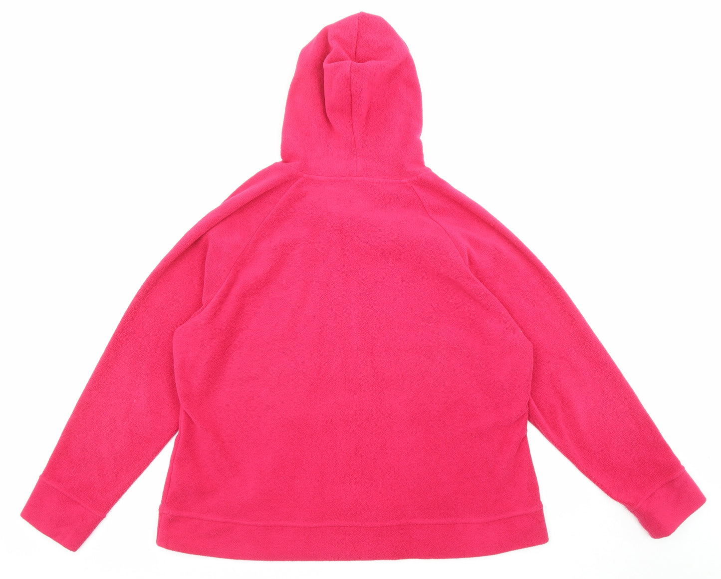 Marks and Spencer Womens Pink Polyester Pullover Hoodie Size 20 Drawstring - Pockets