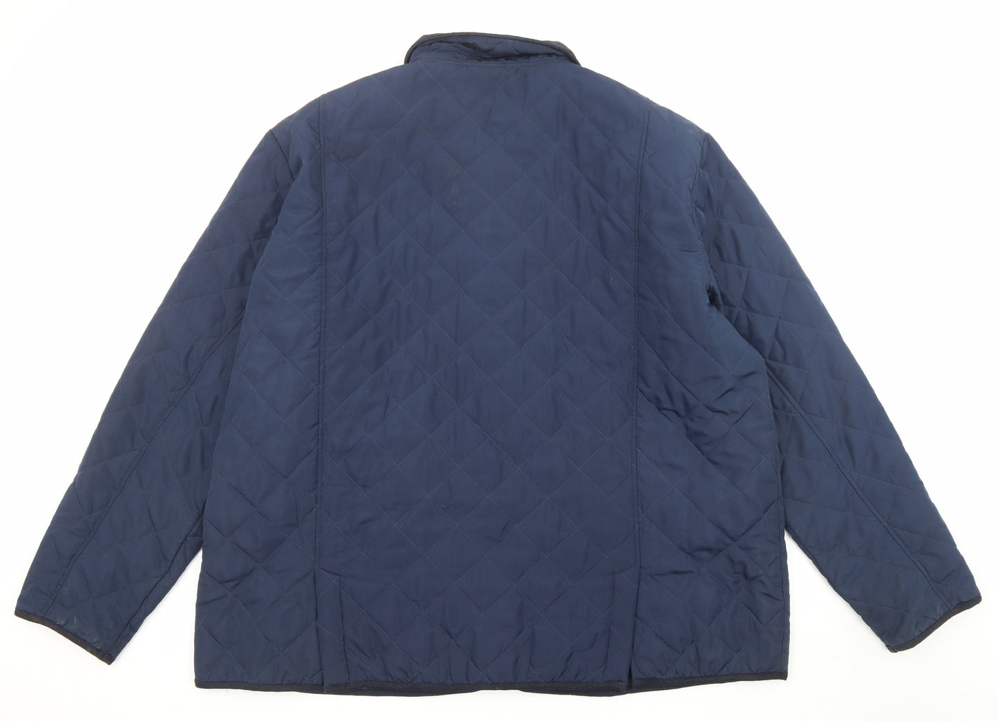 Cotton Traders Mens Blue Quilted Coat Size 4XL Zip - Pockets