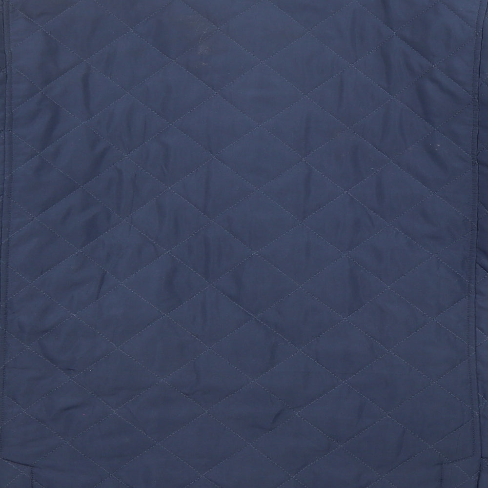 Cotton Traders Mens Blue Quilted Coat Size 4XL Zip - Pockets