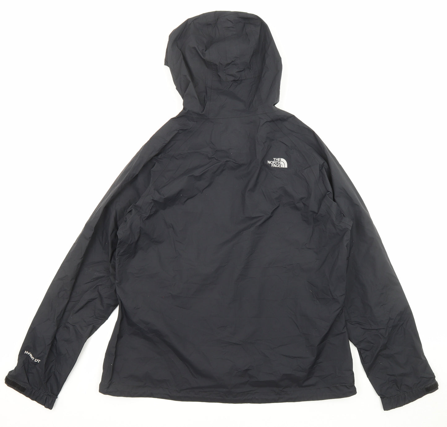 The North Face Womens Black Windbreaker Jacket Size L Zip - Pockets, Hooded