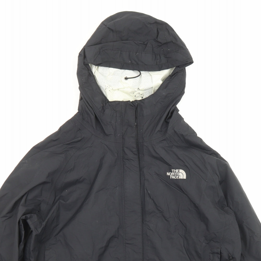 The North Face Womens Black Windbreaker Jacket Size L Zip - Pockets, Hooded