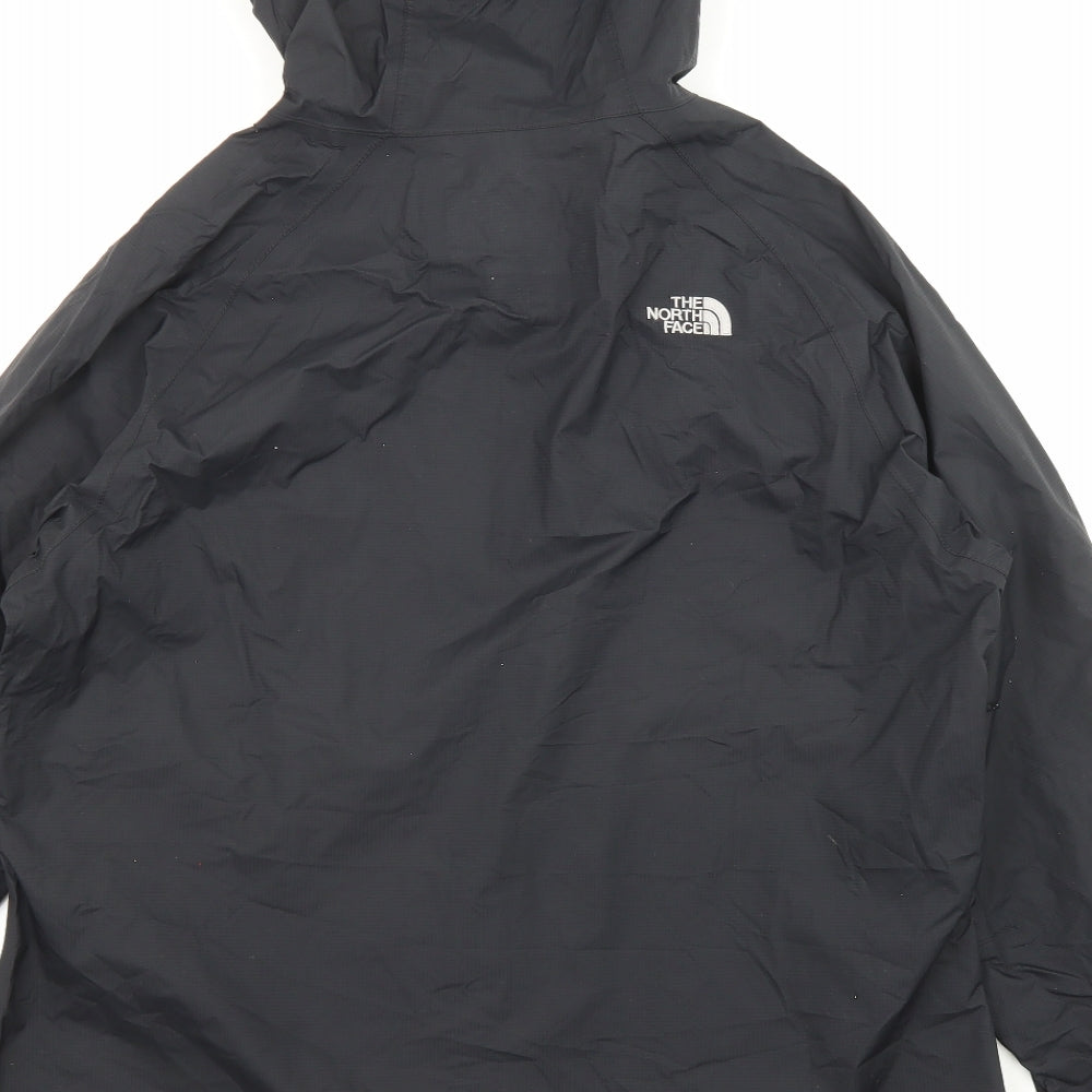 The North Face Womens Black Windbreaker Jacket Size L Zip - Pockets, Hooded