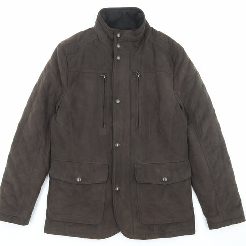 Marks and Spencer Mens Brown Jacket Size S Zip - [Pockets