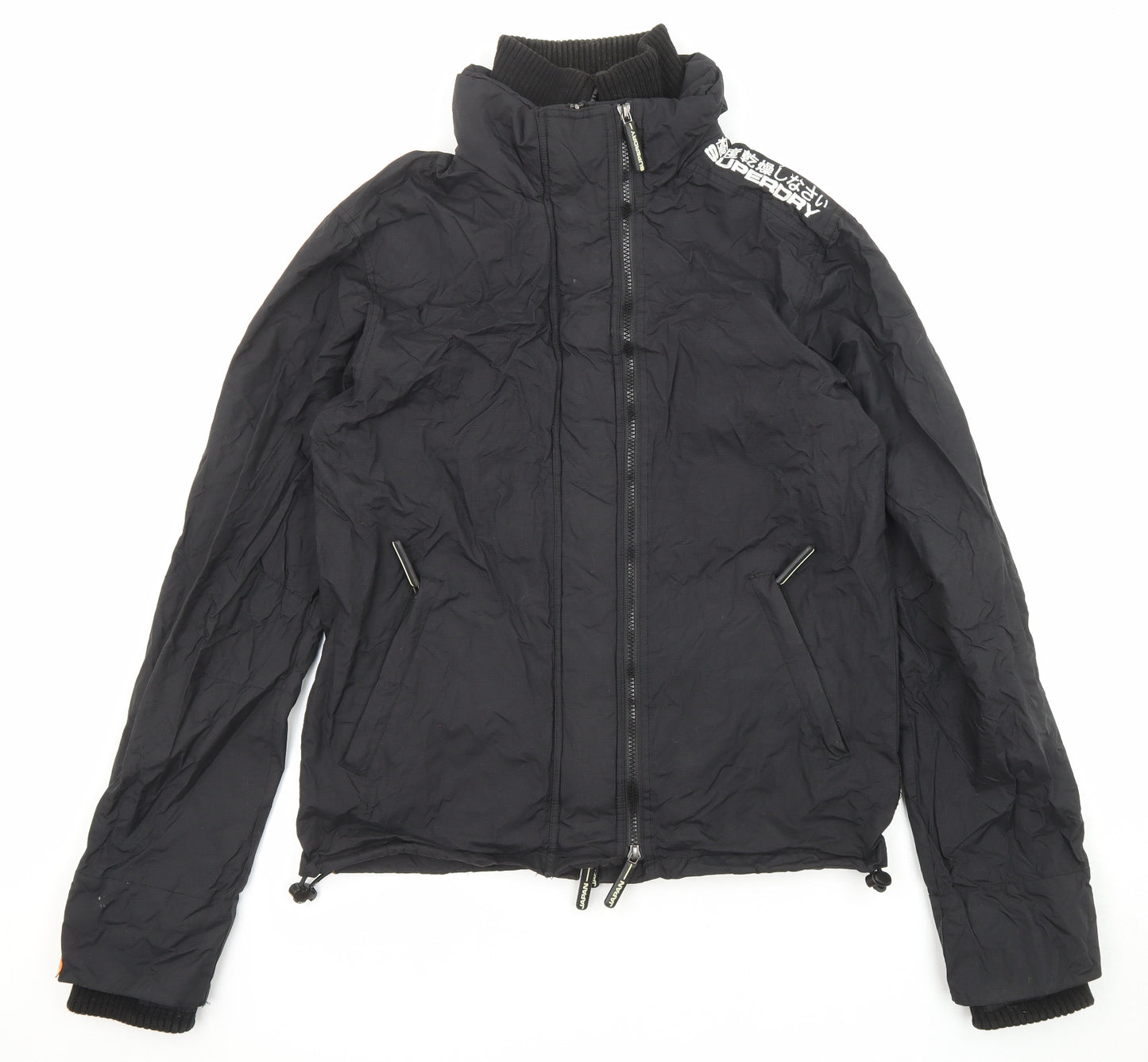 Superdry Mens Black Jacket Size M Zip - Pockets