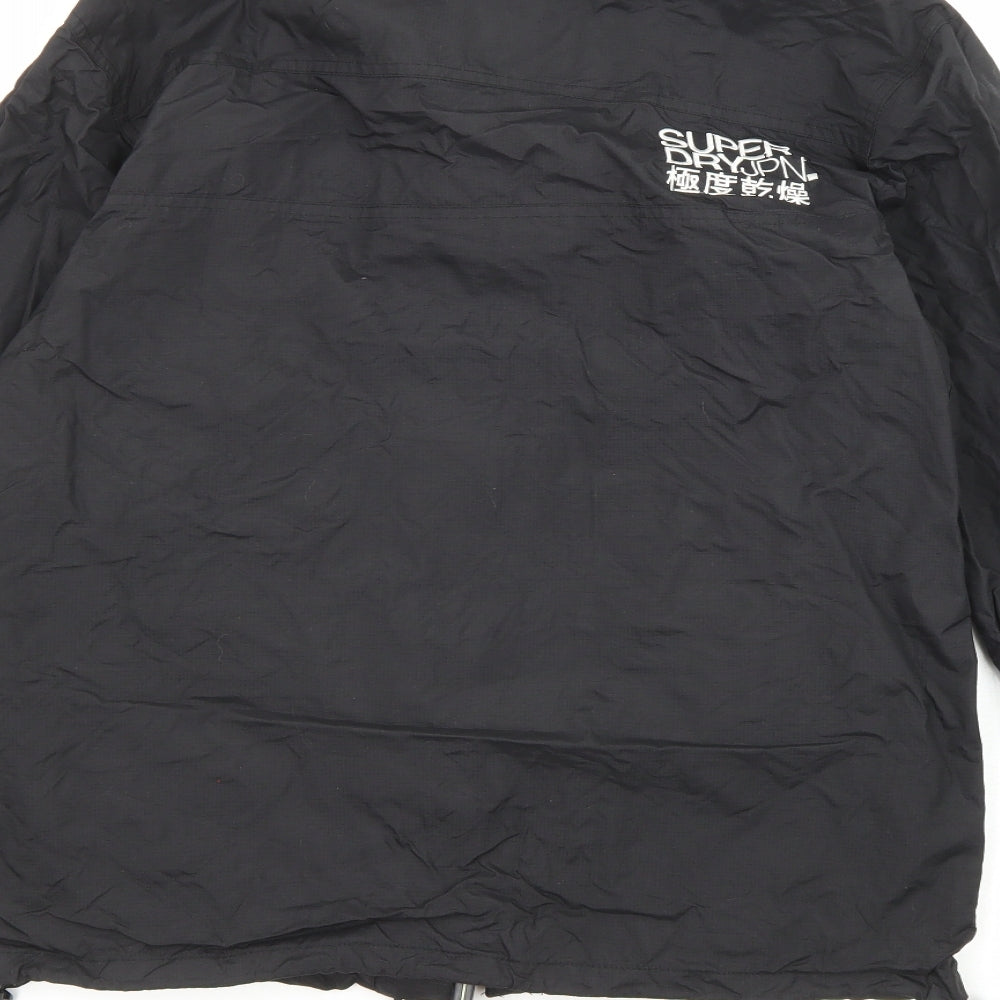 Superdry Mens Black Jacket Size M Zip - Pockets