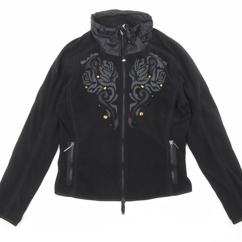 Airfied Womens Black Jacket Size 8 Zip - Jewels, Pockets