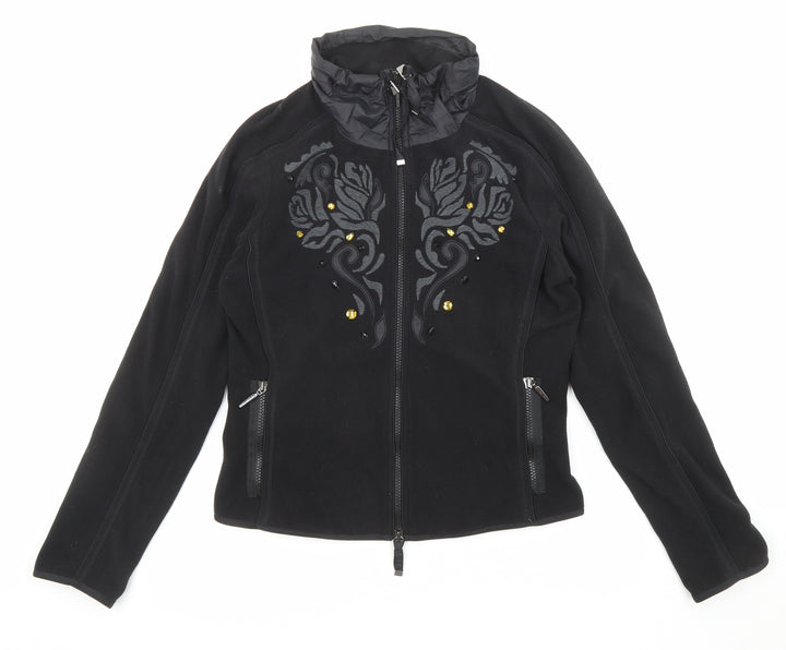 Airfied Womens Black Jacket Size 8 Zip - Jewels, Pockets