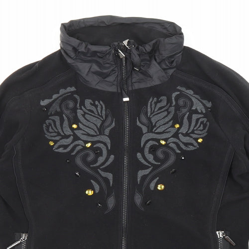 Airfied Womens Black Jacket Size 8 Zip - Jewels, Pockets