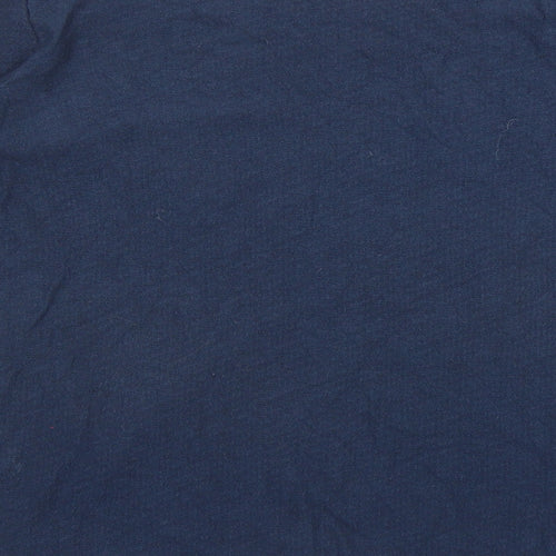 Fat Face Womens Blue Boat Neck Viscose Pullover Jumper Size 12 - Flared Cuffs