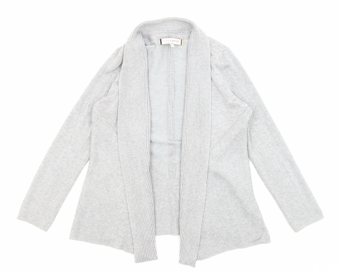 Principles Womens Grey Collared Acrylic Cardigan Jumper Size 12 - Open