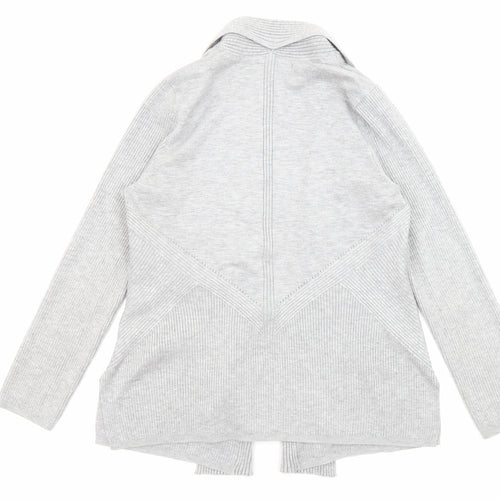 Principles Womens Grey Collared Acrylic Cardigan Jumper Size 12 - Open
