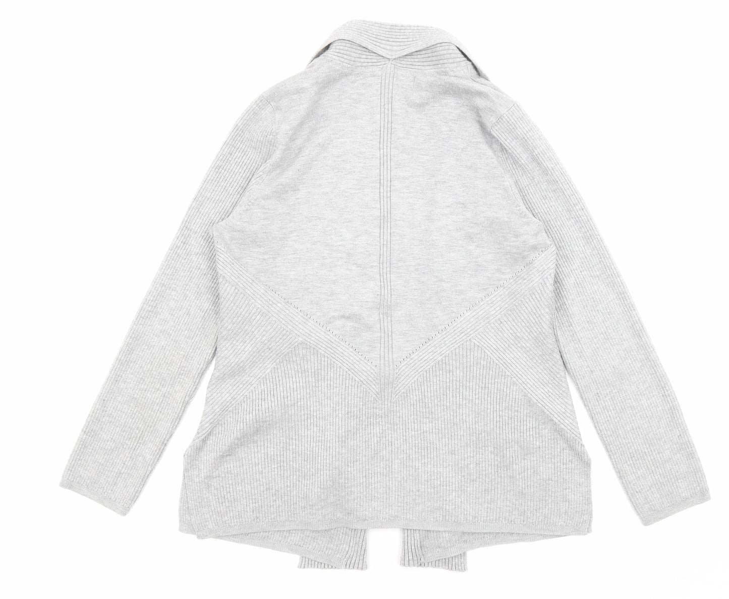 Principles Womens Grey Collared Acrylic Cardigan Jumper Size 12 - Open