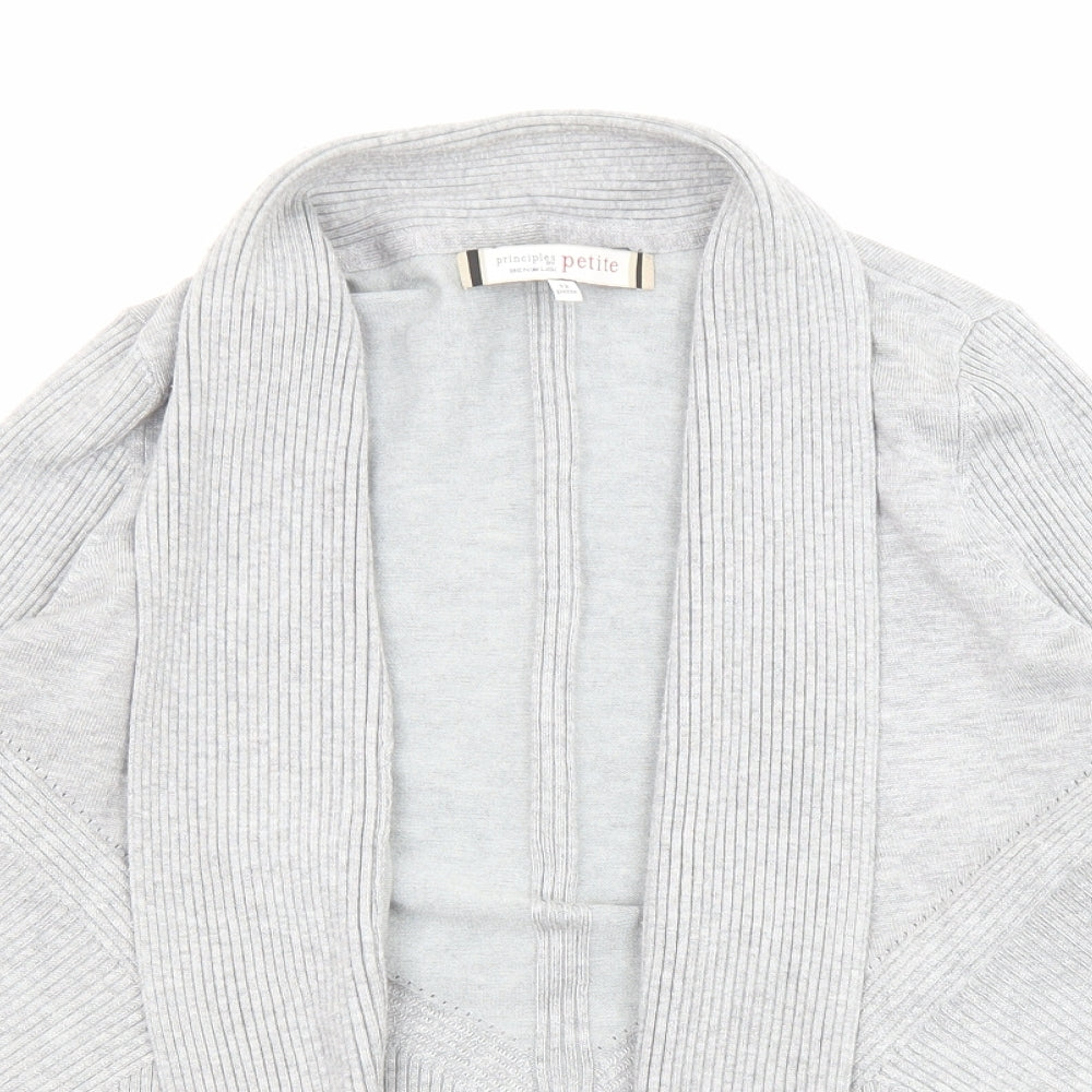 Principles Womens Grey Collared Acrylic Cardigan Jumper Size 12 - Open